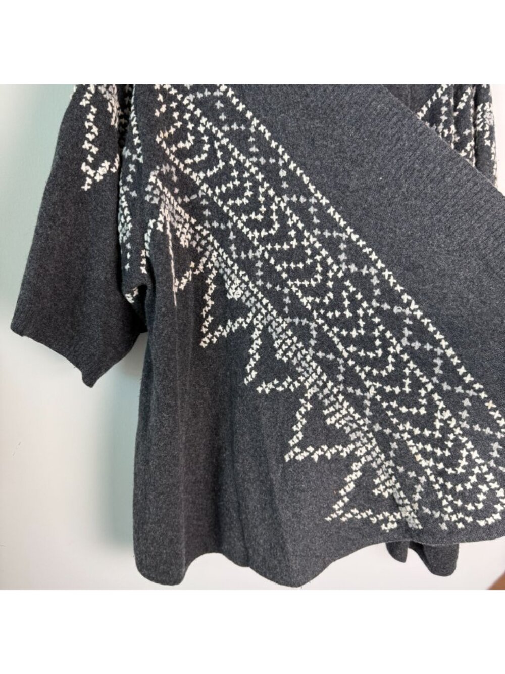 Jamison Wool Cashmere Embroidered Cardigan Sweater Size M Fairy Cottage - Picture 4 of 8
